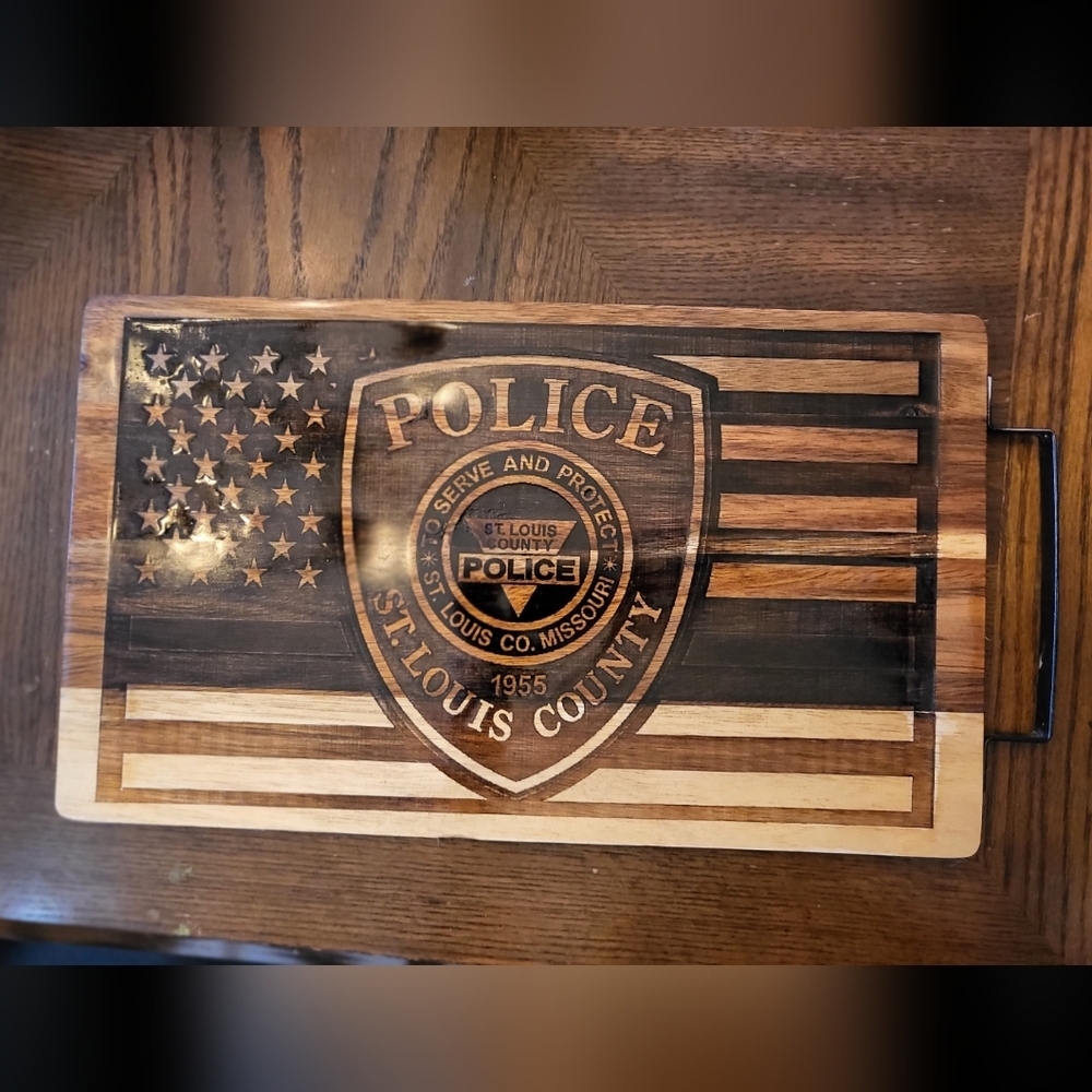 Wooden Police Badge Cutting Board